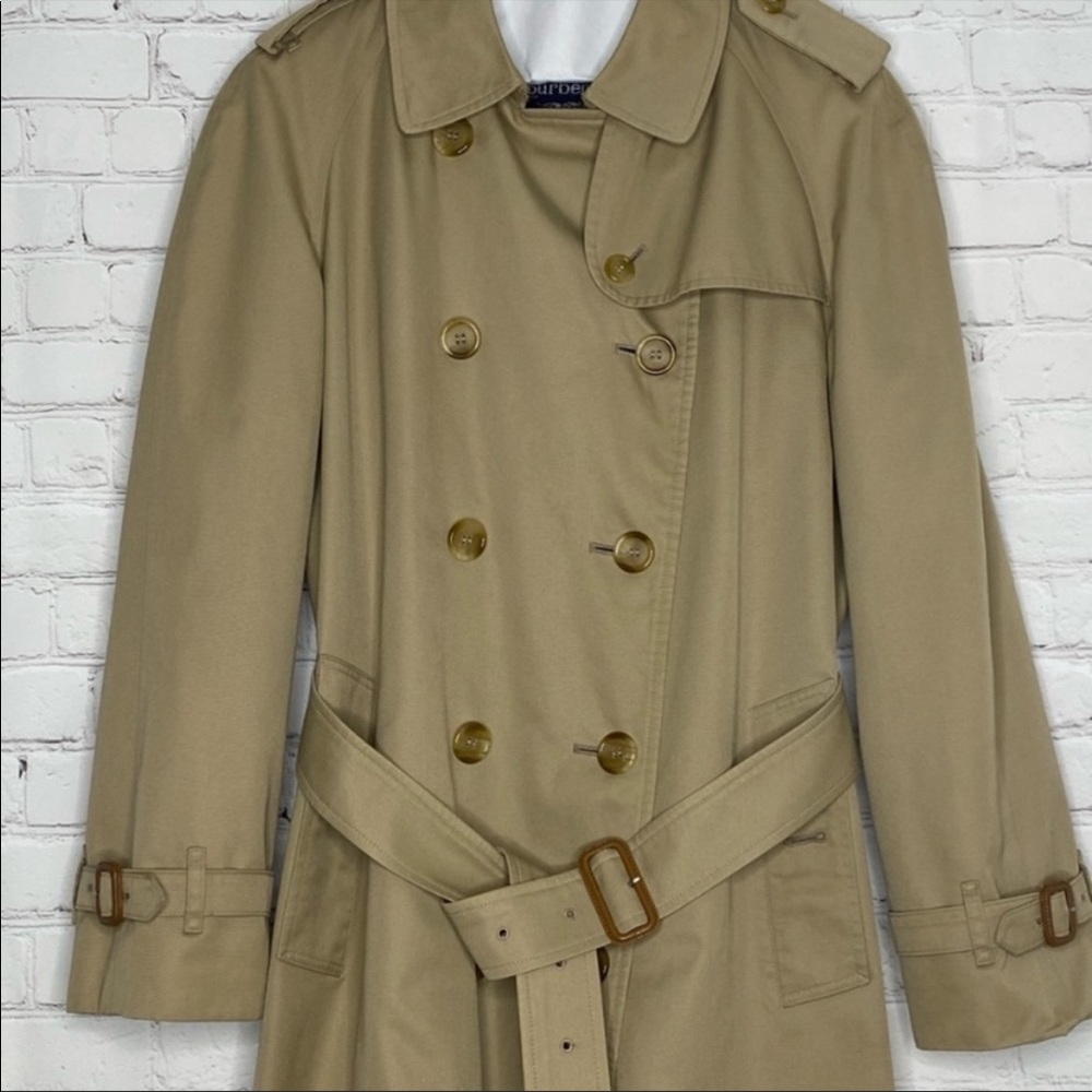 💯 Burberry Vintage Classic Tan Trench Coat Size 12 - Picture 4 of 16